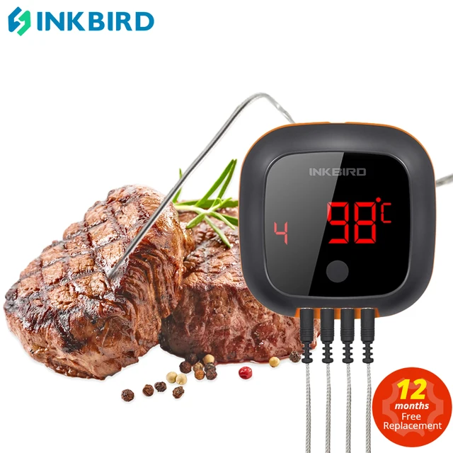 Inkbird Ibt-4Xs Digitális Steak Háztartási Bbq Főzési Hőmérő Húshőmérő Bluetooth A Sütő Dohányzásához Barbecue