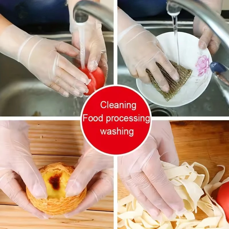 Disposable TPE Gloves Household Cleaning TPE Gloves Christmas Party Birthday Kitchen Bathroom Camping Supplies 300PCS