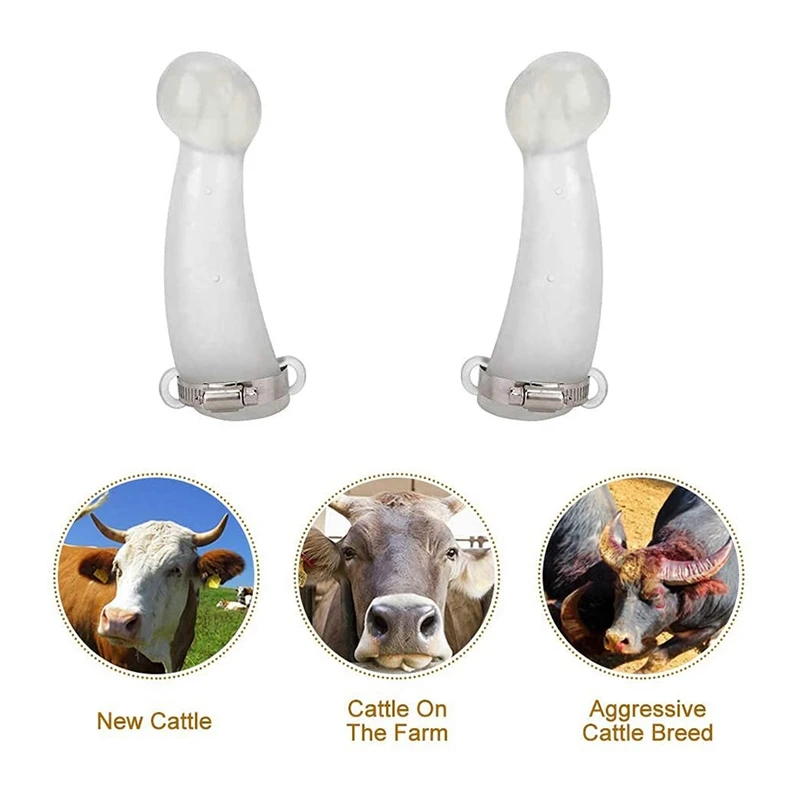 Round Cornered Silicone Calf Cattle Bull Cow Horn Anti-Fight Protective Cover Protector Farm Accessory