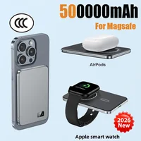 500000mAh Ultra-thin Portable Magnetic Wireless Power Bank PD 22.5W Fast Charge for Magsafe For iPhone Samsung NEW Simple Style