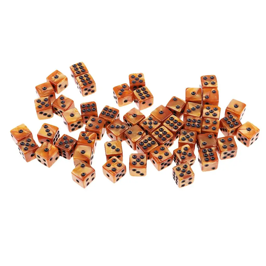 Game dice dice set acrylic dice 50 Pieces 12mm Acrylic Dice Six-Sided D6 Dies Rpg Role Playing Props Board Game Accessories For Entertainment Supply