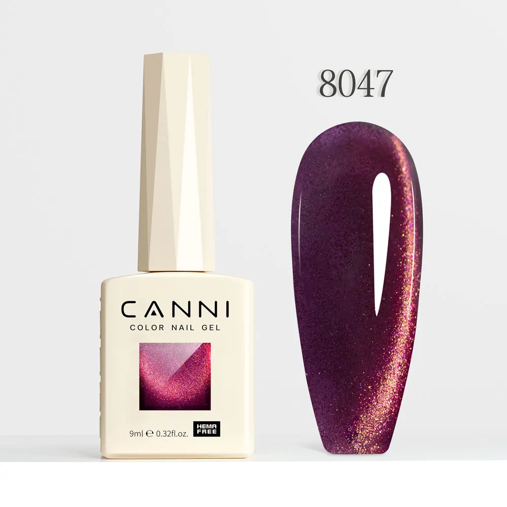 CANNI Super Glossy Glitter Cat Eye Nail Gel Polish - Hema Free Diamond Top Coat, Semi-Permanent UV LED Varnish