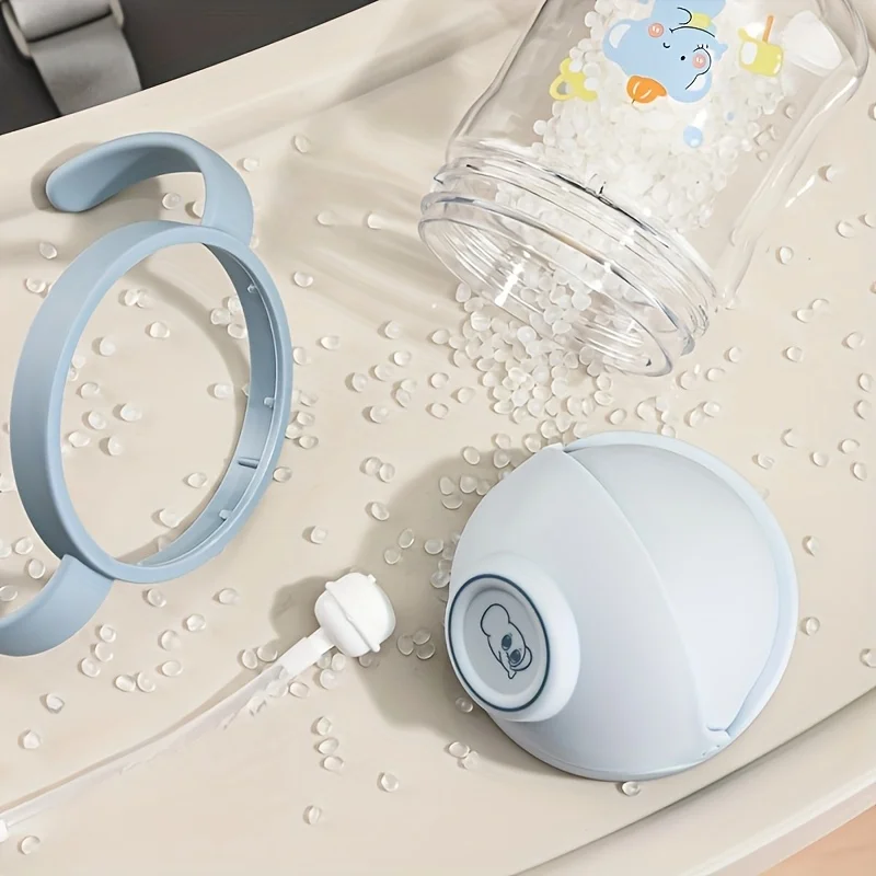 250ml/8oz Cute Cartoon Straw Cup with Handle, Gravity Ball, Sippy Cup, Perfect Water Bottle Gift for Outdoor Daily Use 5
