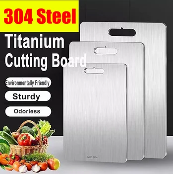 Titanium Stainless Steel Cutting Board – Double-Sided 1