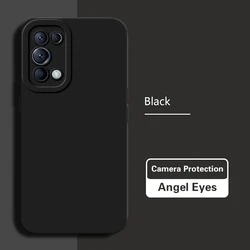 Luxury Angel Eyes Soft Liquid Silicone Shockproof Back Cover for OPPO Reno5 K (Classic Black)