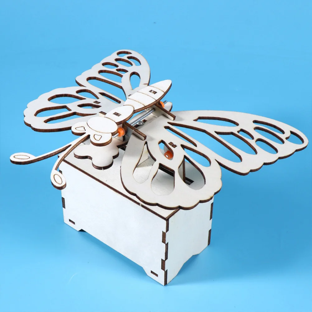 

Toy Mechanical Butterfly Student Child Children's Toys Wood Kids Playthings Wooden Hand Cranked Craft
