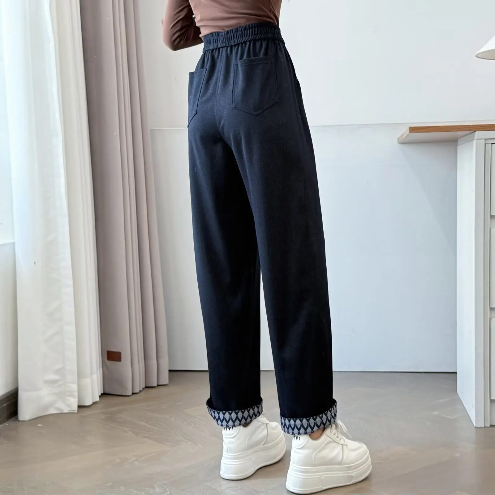 XXXXL Fashion Plus Size Women's Jeans New Autumn Comfortable And Casual High Waist Stretched Denim Straight Leg Pants 534