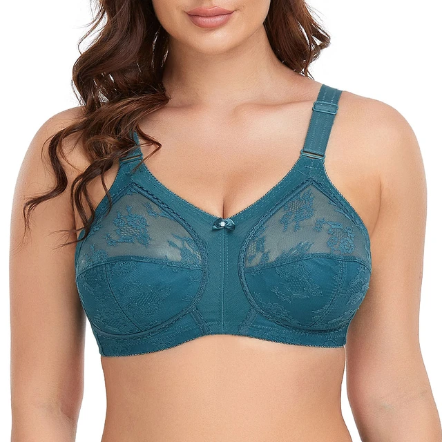 Ultra Thin Lace Sheer Wireless Minimizer Best Plus Size Bras For