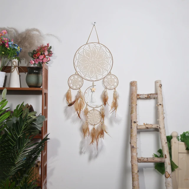 Kézzel Készített Dreamcatchers Boho Star Torestry Dreams Catchers Hálószobás Gyermekszoba - Image 4