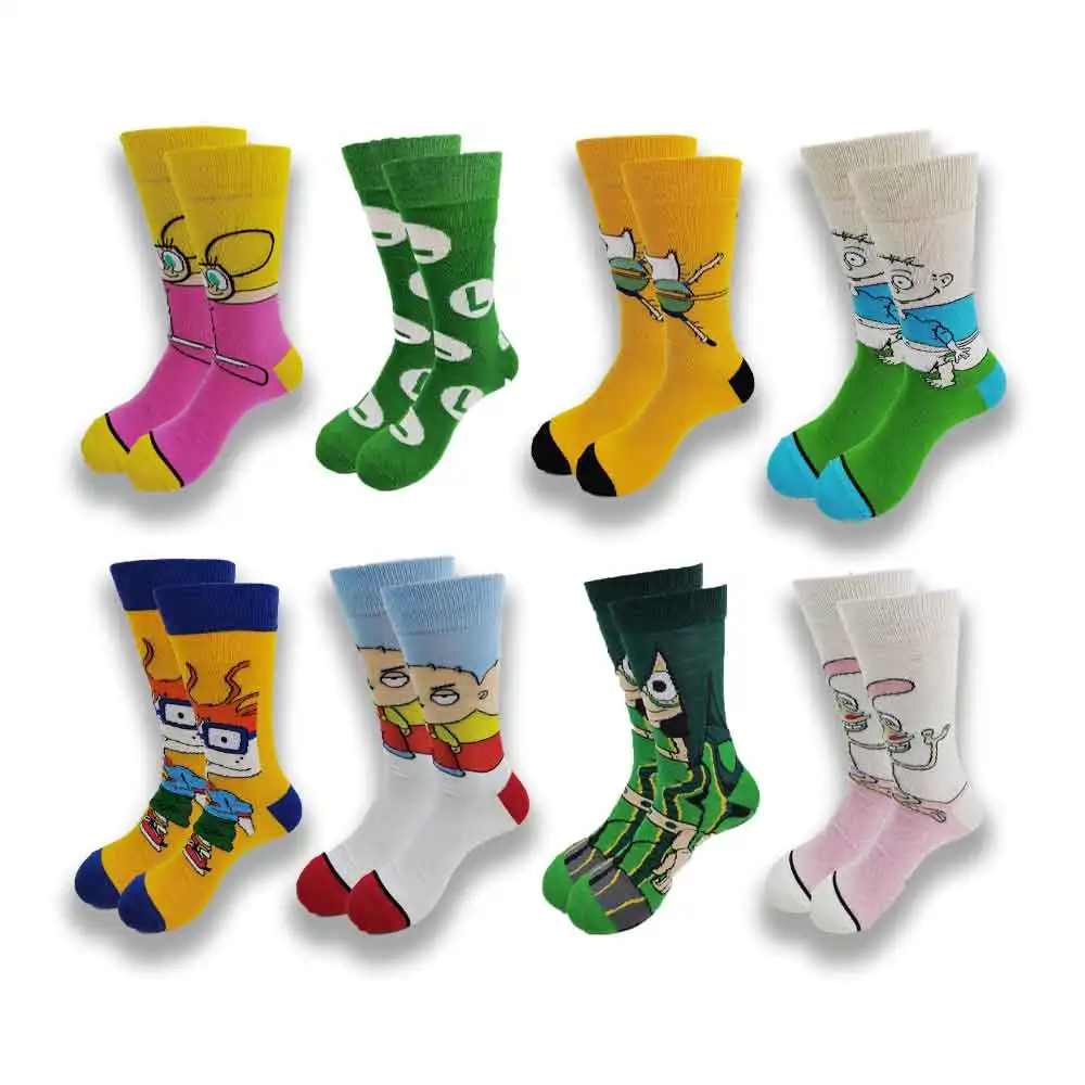 

Street Style hiphop personalized Novelty sock men weird comic style men socks funny autumn winter cotton warm dress socks