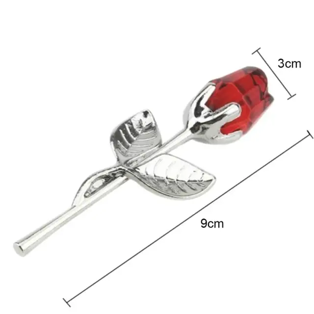 Valentines Day Gift Crystal Glass Rose Artificial Flower Silver Gold Rose Flower 6