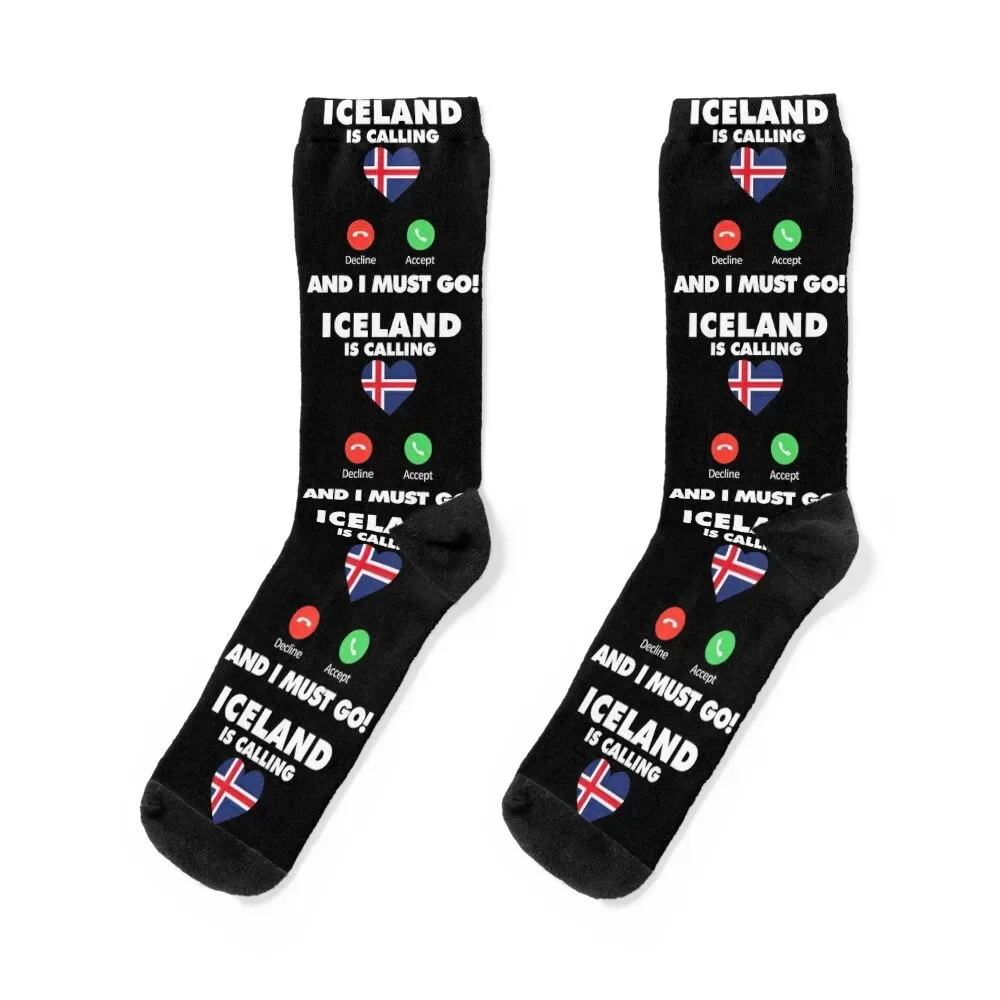 Iceland is Calling and I Must Go Socks christmass gift professional running anti slip football Socks Men's Women's