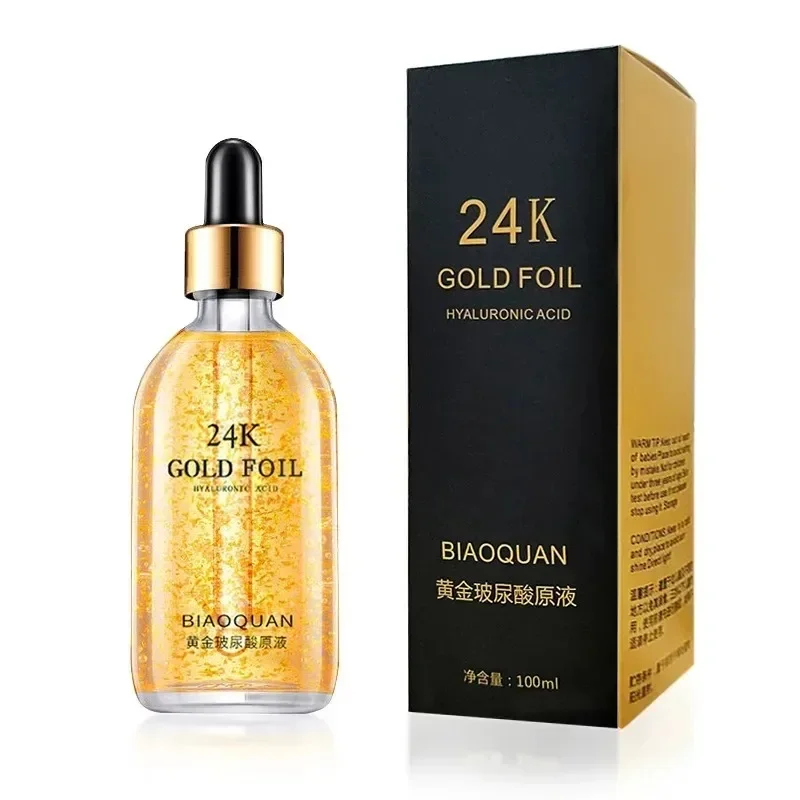 100ml 24k Gold Hyaluronic Acid Nicotinamide Face Serum Anti Aging Facial Lifting Collagen Essence Skin Care Whitening Serum 6