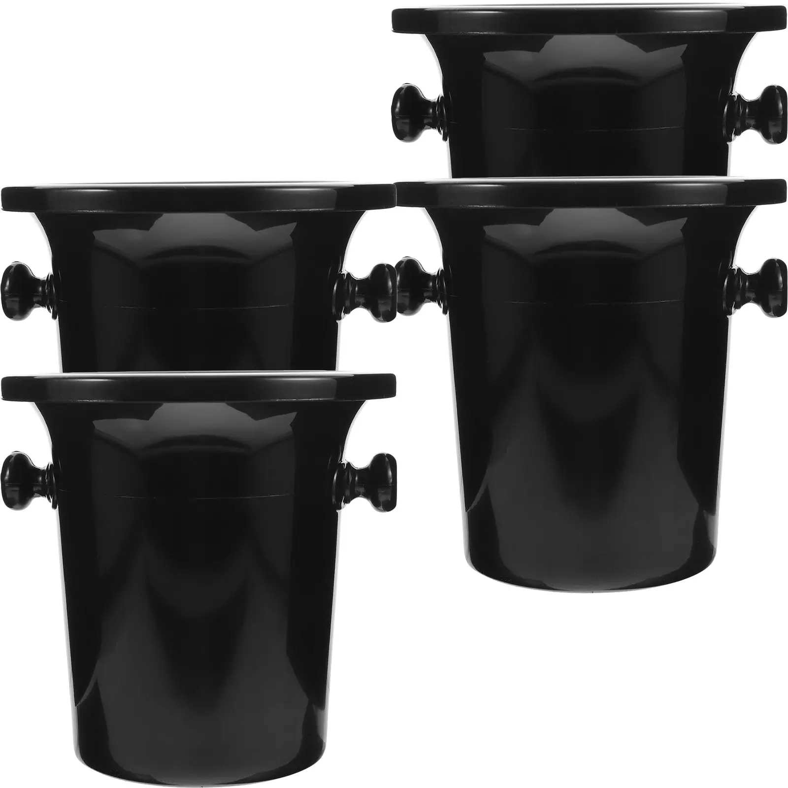 4 Pcs Tasting Spittoons Plastic Ice Buckets Round Mouth Dual Ears Funnel Friendly Hygienic Great for Parties