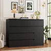 5 Drawer Dresser, Black Dresser Modern Dresser for TV Stand, Double Dresser Wide Storage Chests of Drawer with Door, Deep Drawe 6