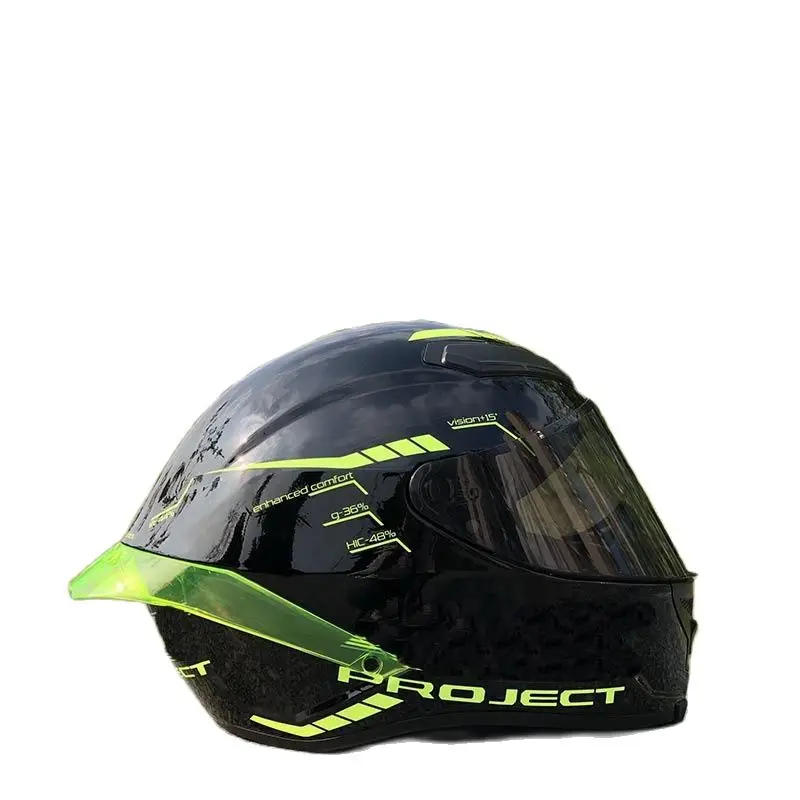 Single Lens Carbon fiber luminous Full Face Safe Helmet Cascos Unisex