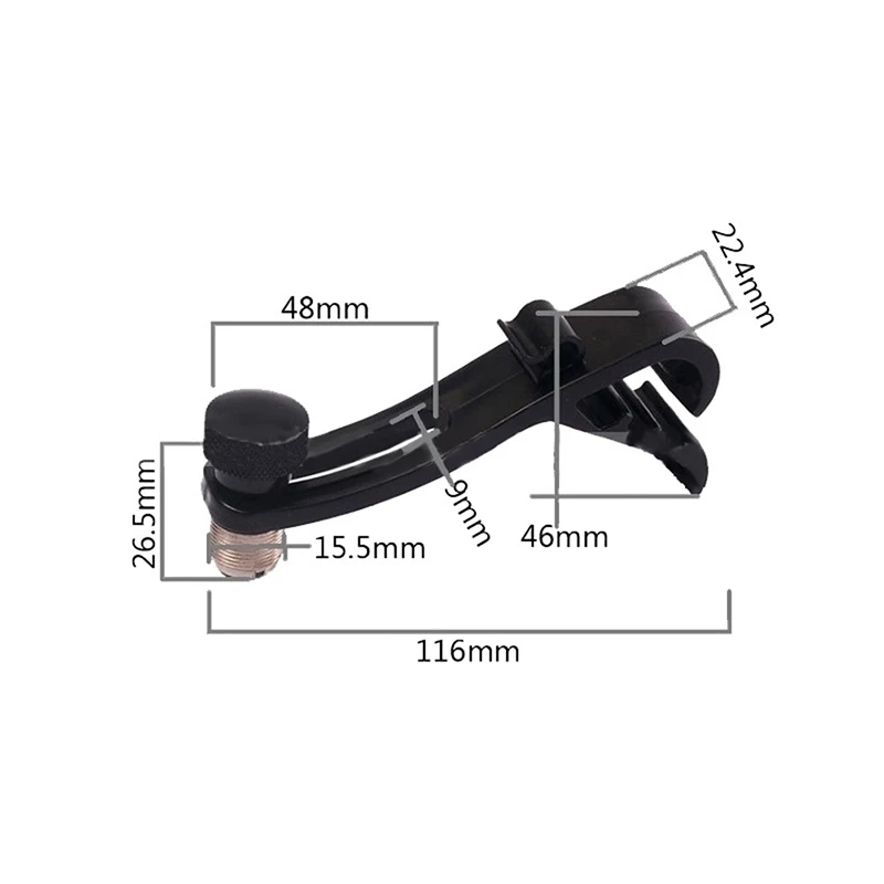 Drum Microphone Clips Rim Mount Holder Black Drum Microphone Shockproof Clip