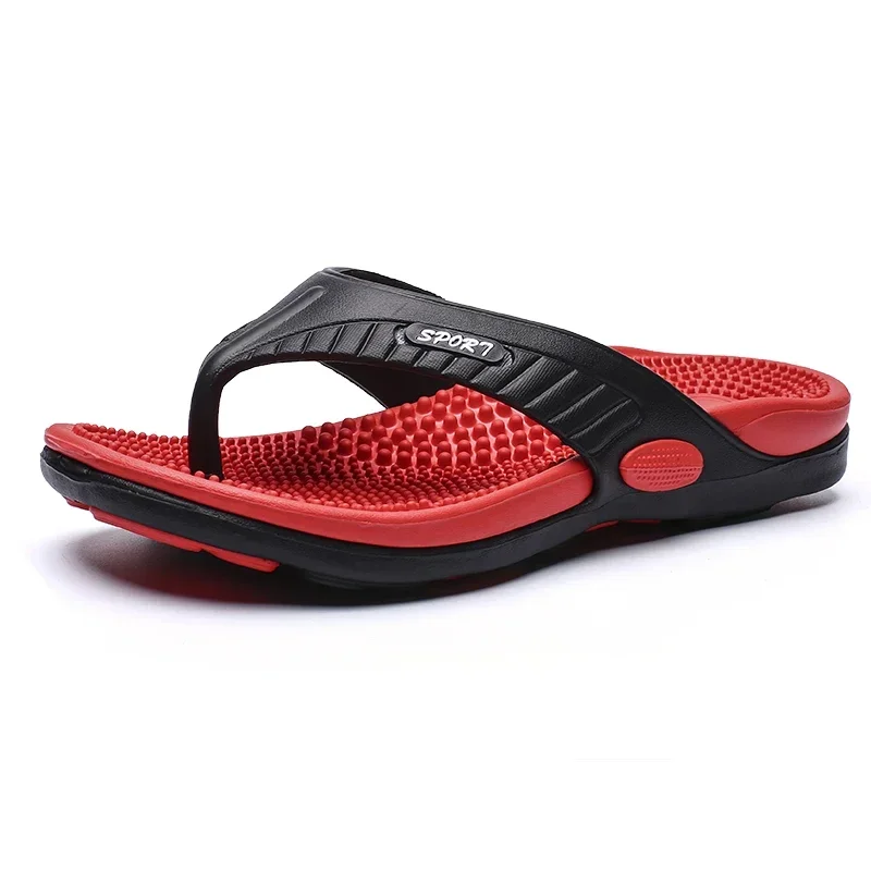 Plus Big Size 46 Men Slippers Massage Flip Flops for Men Summer Beach Shoes Breathable Sandals Men Luxury Slides - 2