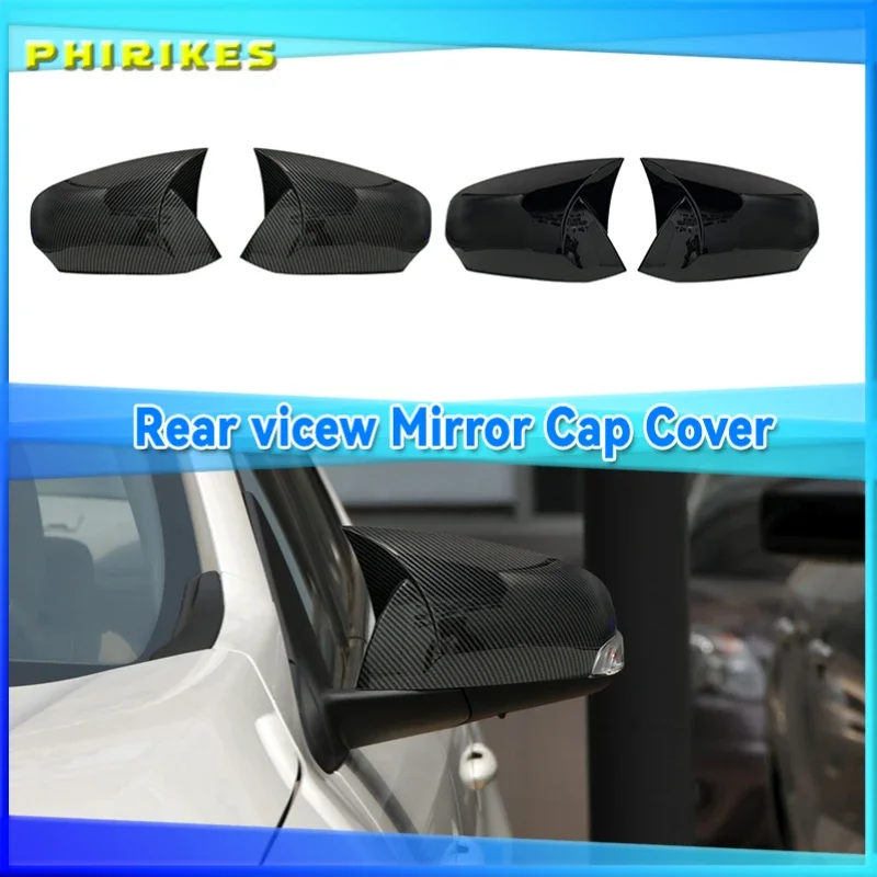 

2 Pieces Mirror Covers Caps RearView Case Gloss Black For Renault Fluance için 2010-2016 New Bat Style High Quality Abs Plastic