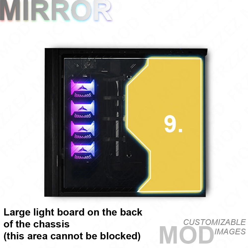 Painel de Espelho Rog Strix Helios Chassis Iluminação Faça Você Mesmo Computador Sudário Argb Asus Strix República dos Jogadores Mod Arco-íris Reflexão Gx601 - Imagem 5