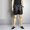 Men Soft Black Matte Faux Leather Straight Shorts Casual Loose Elastic PVC Trouser Night Club Sweat Pants 2024 Summer 2