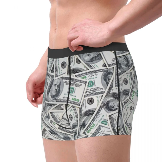 Men 100 Dollar Bills USA Boxer Shorts Panties Breathable Underwear