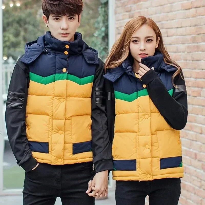 Luxury Down Vest for Men and Women, Zippered Sleeveless Jacket, Hooded Jacket, Warm Vest,casual Sportswear,couple Fashion,winter
