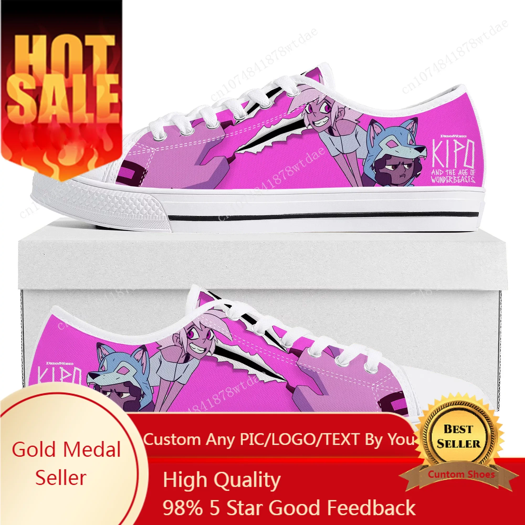 

Kipo And The Age Of Wonderbeasts Low Top Sneakers Women Men Teenager High Quality Canvas Sneaker Couple Comics Custom Made Shoes