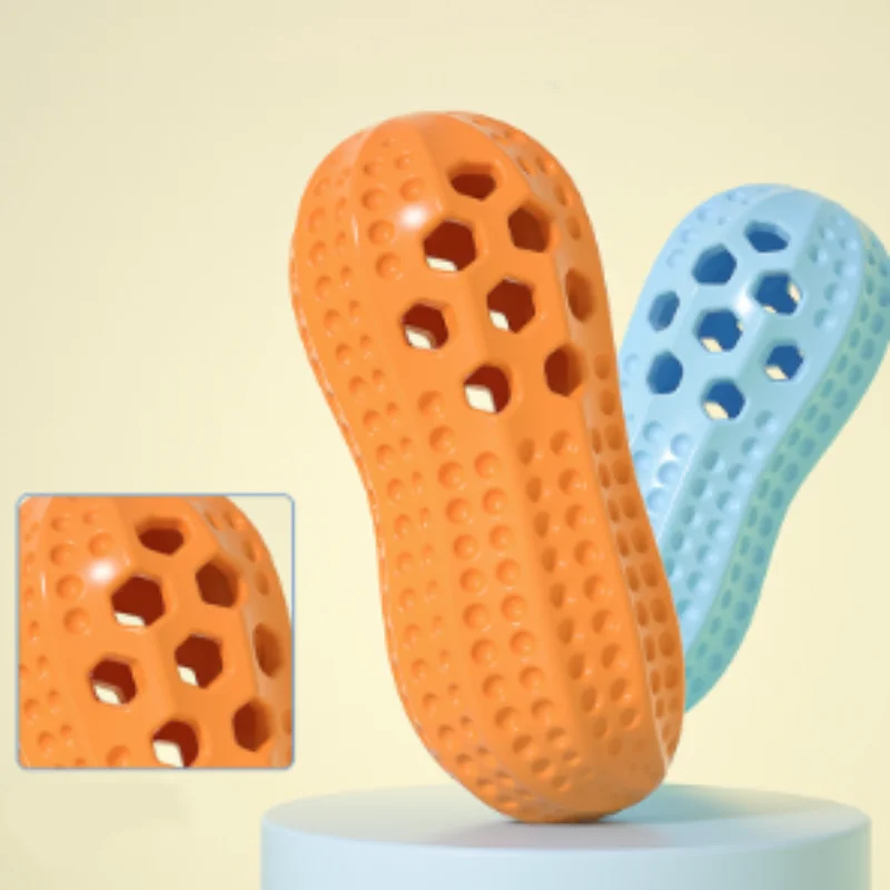 Juguete masticable para perros forma cacahuete tpr resistente_voghion.com