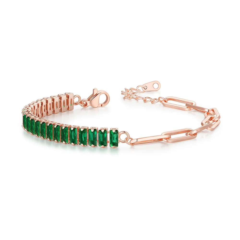 Asymmetrische Tennis Armband Armreif Frauen koreanische Mode Büroklammer Hand kette Zirkon Luxus Designer Schmuck Freunde Geschenk kch076 – Detail 9