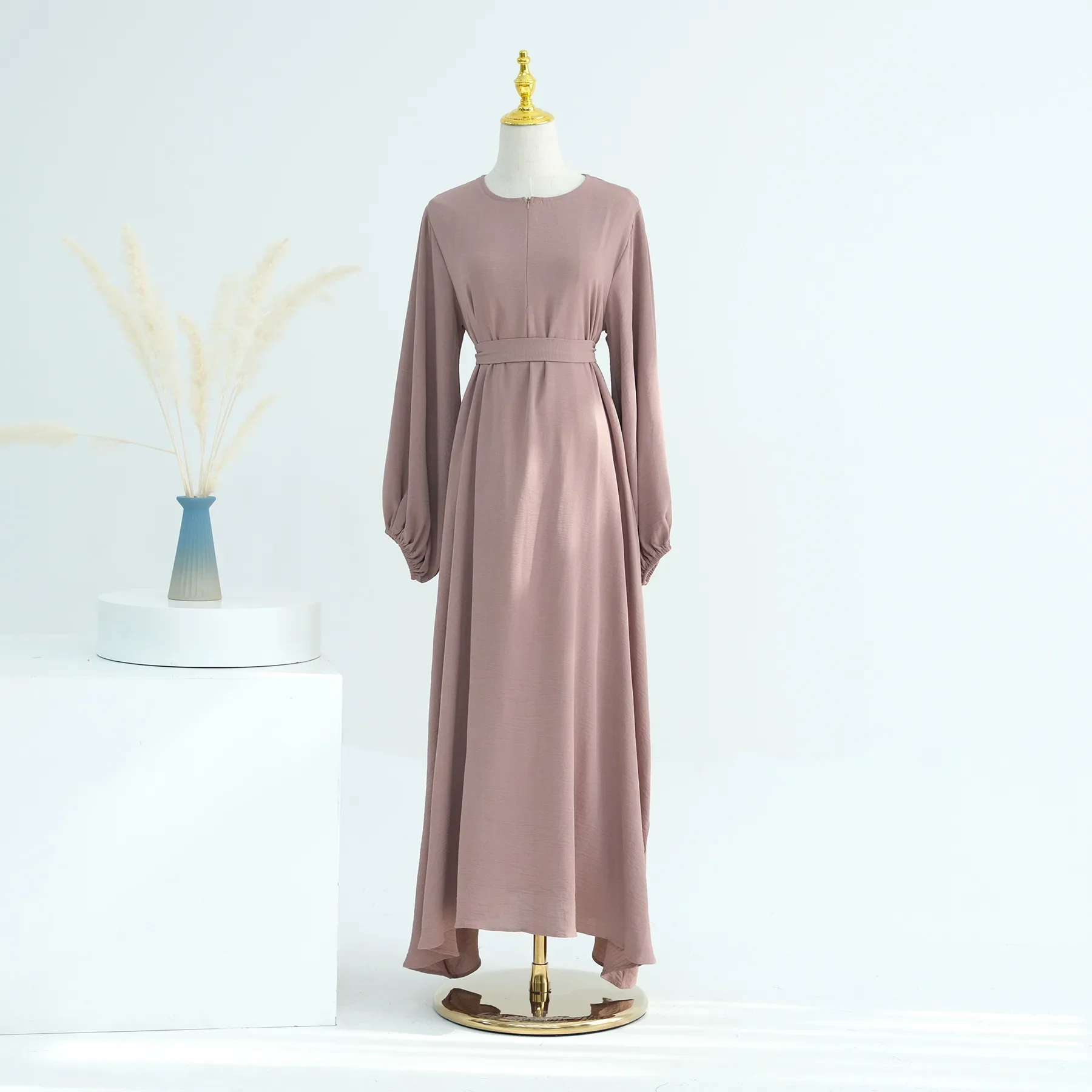 2024 New Plain Abaya with Zipper Front Muslim Dress for Women Ramadan Eid Casual Abayas Dubai Turkey Long Dresses Islam Clothing