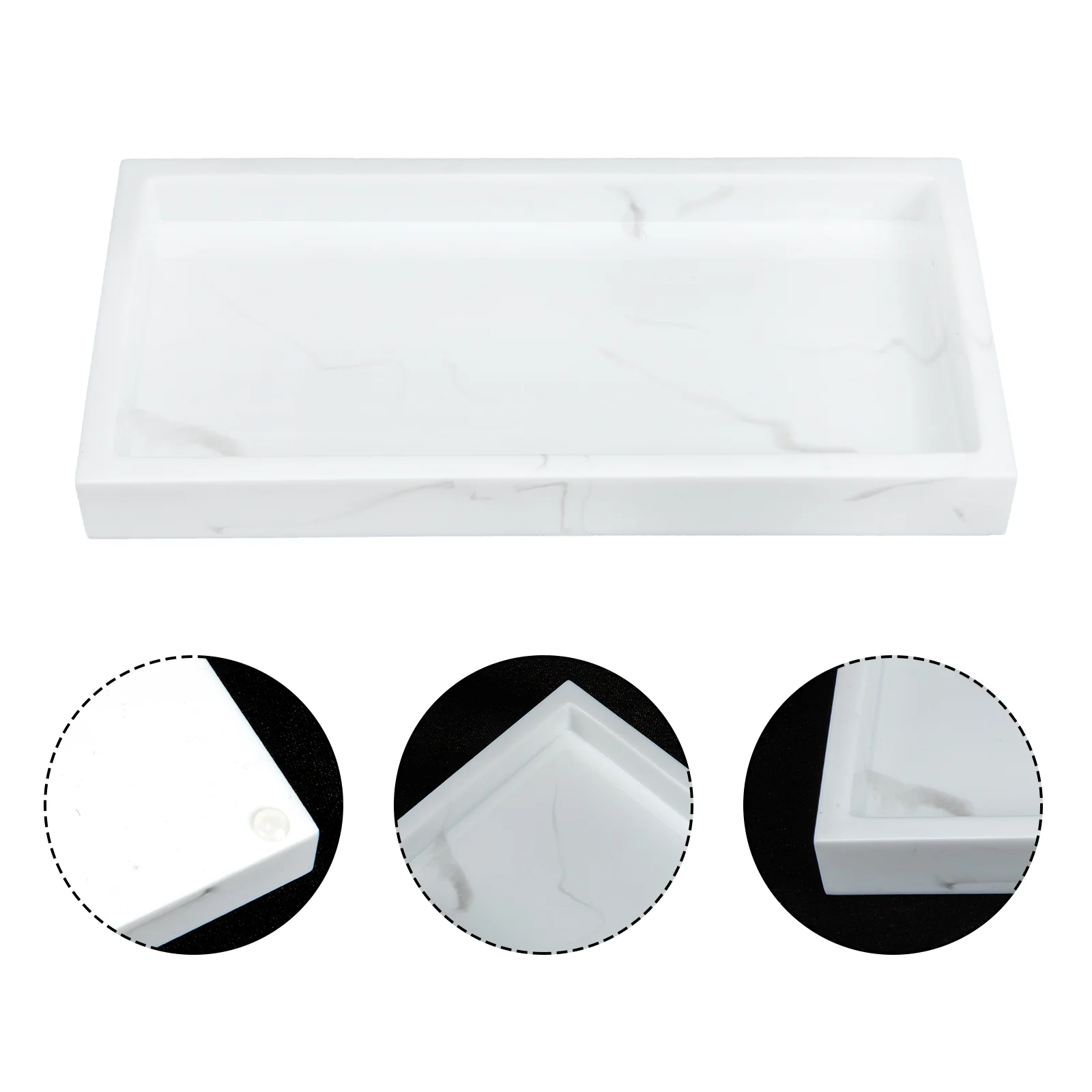 

Dressing Table Jewelry Tray Baby Food Holders Vanity Trays for Bathroom Resin Decorative Tabletop Toiletries