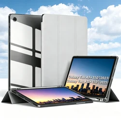 Magnetic Flip Smart Cover with Transparent Pencil Holder - Tab A9 Plus 11 (GT - Light Gray)