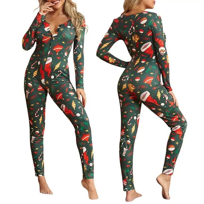 Christmas Onesie For Women Onesie Pajamas For Women Holiday Pajamas Cold Weather Christmas Adult