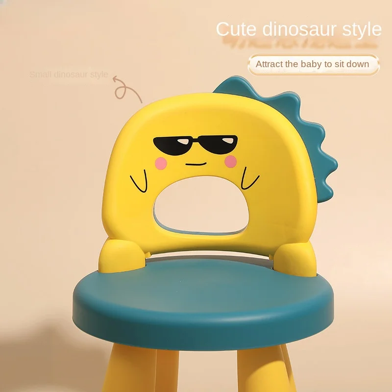 Children's Learning Painting Stool Plastic Seat Home Cartoon Baby's Chair Kindergarten Small Bench Backrest Chair