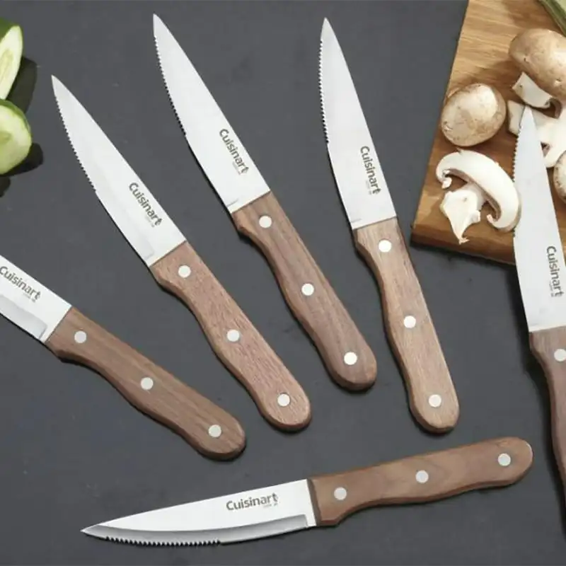 

Piece Triple Walnut Steak Knife Set, Wood