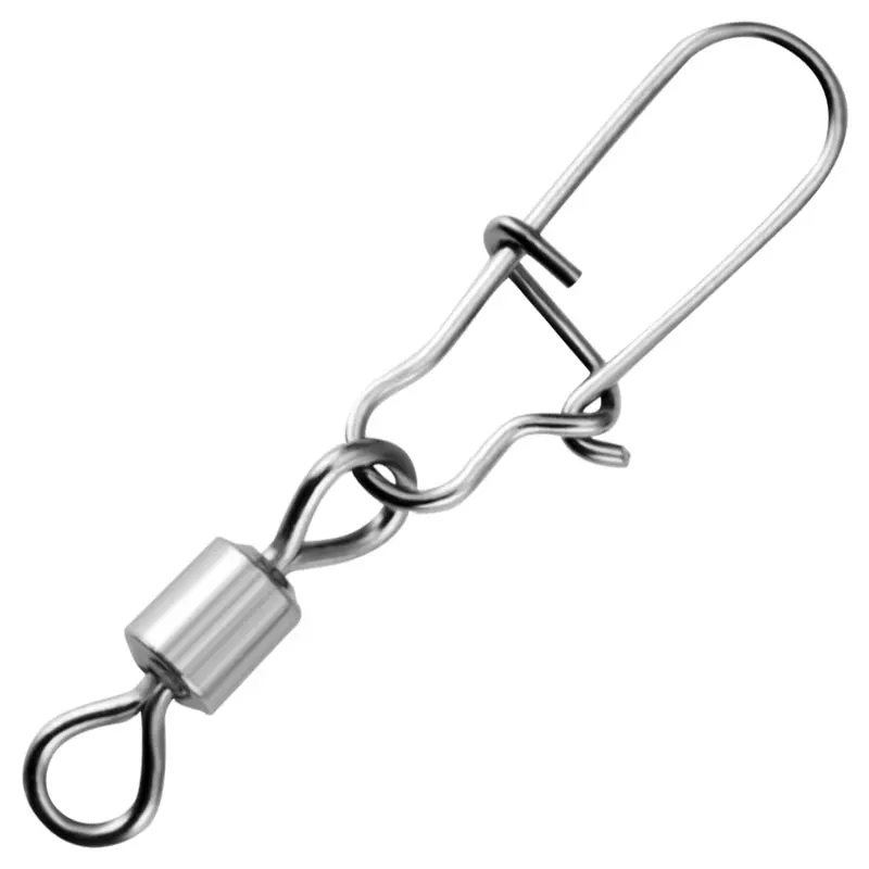 

50PCS American Fishing Connector Pin Bearing Rolling Swivel Stainless Steel with Snap Pull Hook Lure Tackle Accessorie