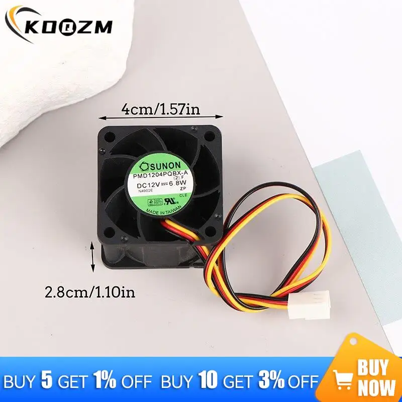 PMD1204PQBX-A 고속 서버 팬 4028 음소거 스위치 소형 냉각 팬, 4cm 4028, 12V, 6.8W, 40x40x28mm