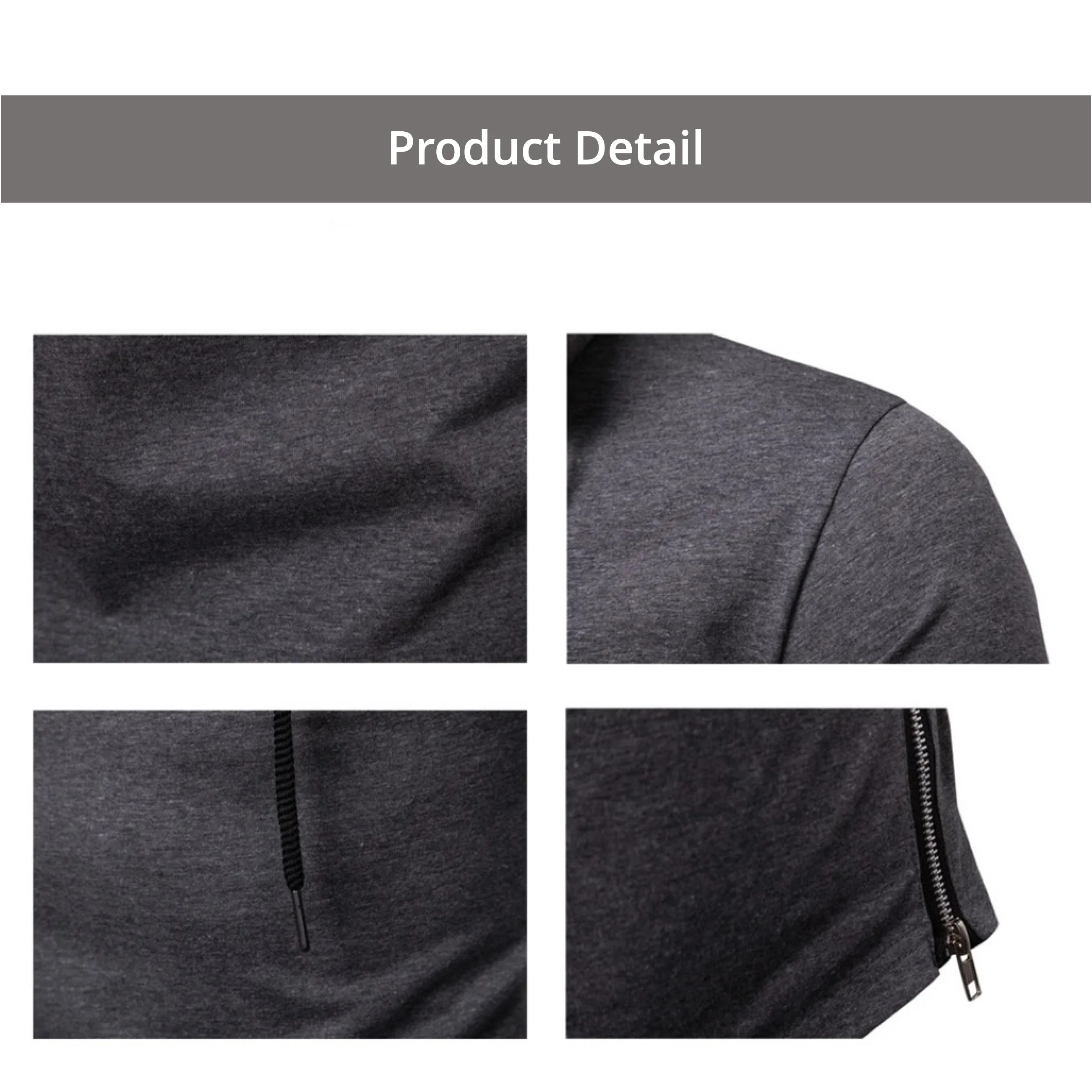 Men Solid Color Zip Up Hoodie Fashion Slim Fit Long Sleeve with Mask Design