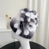 2023 Fur Winter Hat for Women 100% Real Rex Rabbit Fox Fur Hat Rex Rabbit Fur Caps Lady Winter Warm Headwear Women's Fur Hats 5