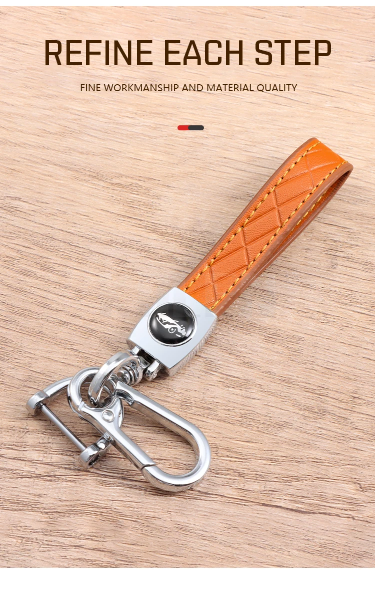 Portachiavi per auto in pelle intrecciata a mano portachiavi con fibbia a ferro di cavallo rotante a 360 gradi in metallo staccabile per uomo donna regalo di alta qualità - Sf839caa24fa84c4d848e79b8e53c4769Z