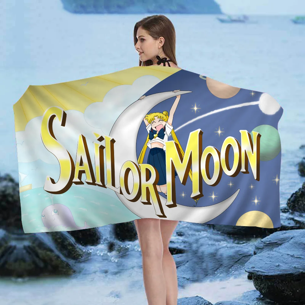 S-Sailor Moons Towel Microfiber Beach Towel Absorbent Quick dry Soft Yoga Swimming Resort Mountain Climbing Towel 5