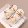 Summer Princess Sandals For Girls Korean Style Pearl Bow Children's Party Shoes Soft-soled Waterproof Beach Sandals For Girls 1