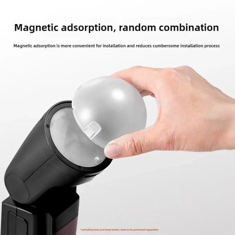 AK-R11 Dome Diffuser Replacement Soft and Bright Light Effect Magnetic Dome Diffuser Adsorption Round Flash Head for V1/S-R2