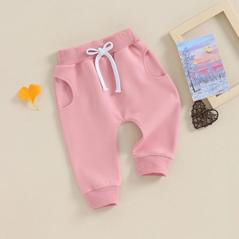 0-3Y Baby Girls' Pants Elastic Waist Spring Fall