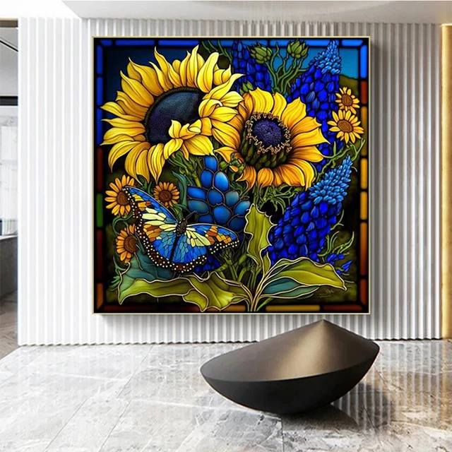3pcs Sunflower, vase full square Round Drill Diamond Painting Cross Stitch 3D  Diamond Art Embroidery Diamond Mosaic Decor Gift - AliExpress