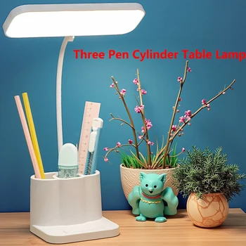Lampada organizer da scrivania, luce da studio dimmerabile con portapenne, lampada da lettura per compiti di studenti, camera da letto del dormitorio