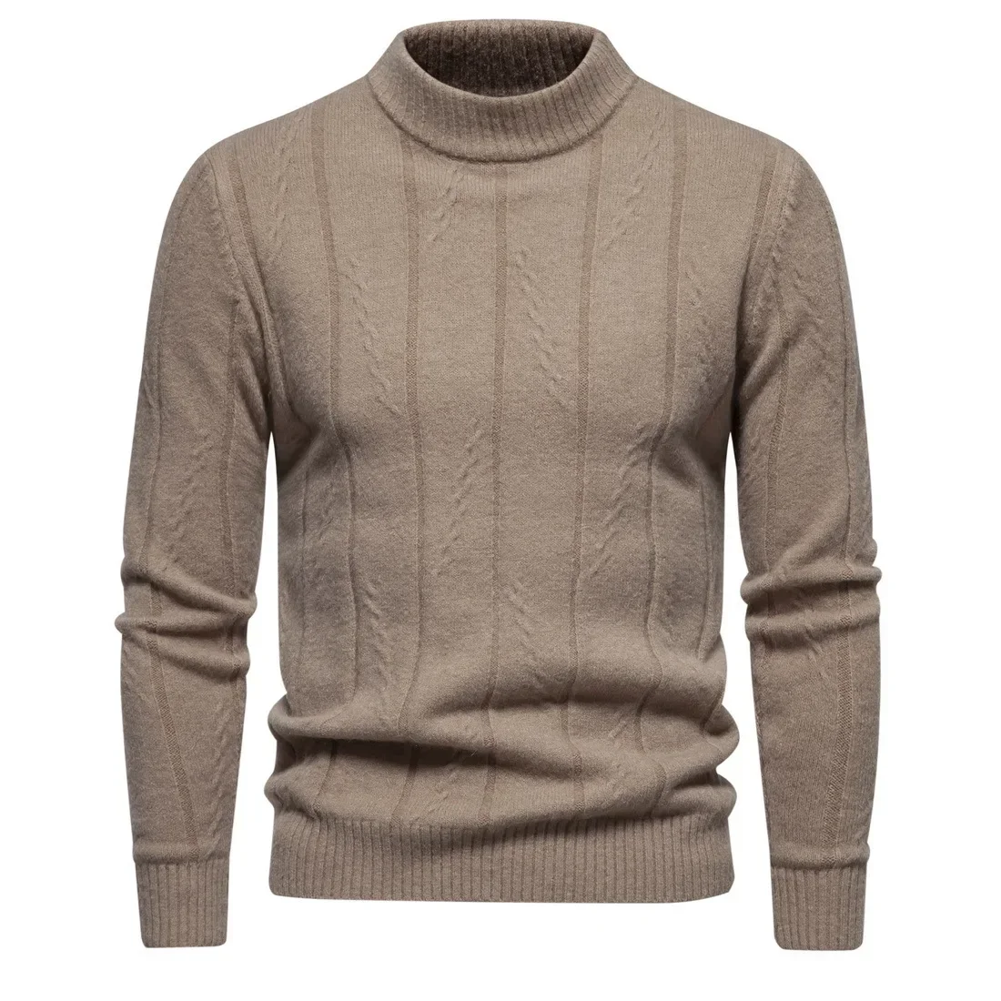 

Мужской трикотажный свитер, повседневный Однотонный свитер свободного покроя с высоким воротом, на осень/зиму, 2023