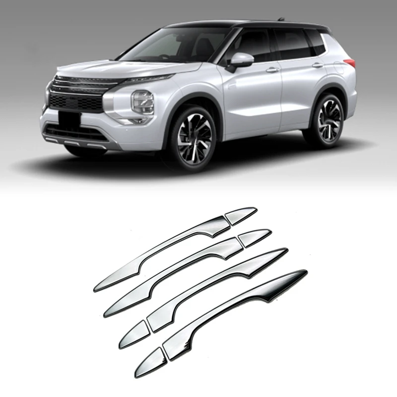 For Mitsubishi Outlander 2022 Chrome Car Exterior Door Handles Trim
