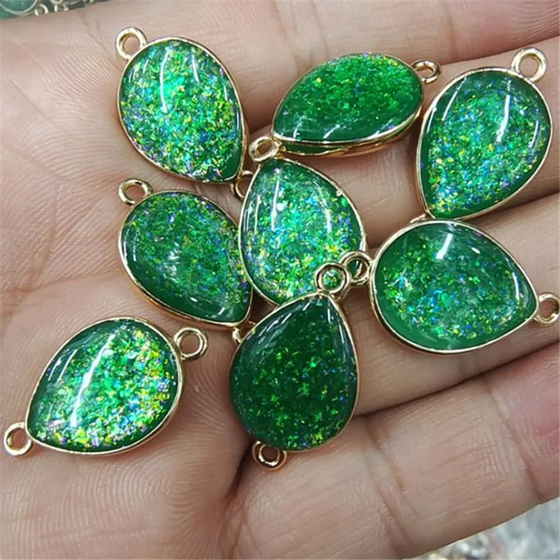 

10 шт Новые Сверкающие стеклянные соединители женские браслеты, аксессуары, Каплевидная форма 13x18мм DIY Ювелирные изделия дизайн Бесплатная доставка